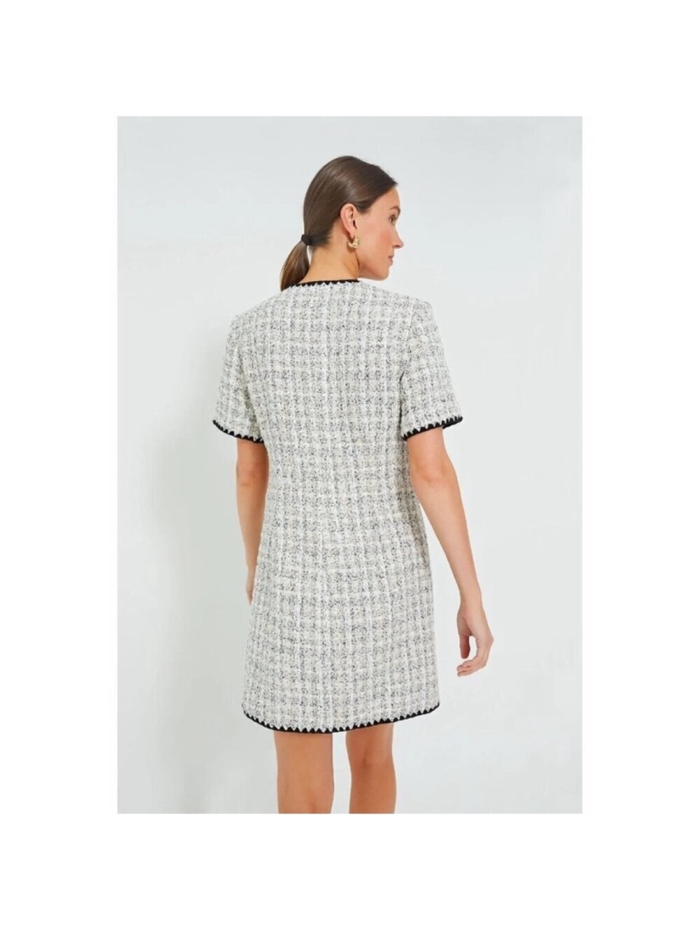 Pomander Place “The Josephine” Black and White Tweed Dress (L) - Picture 4 of 10